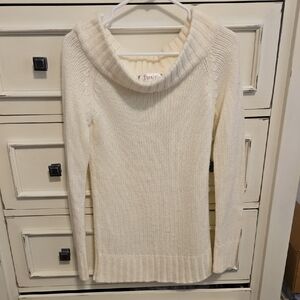 Decree Off-the-Shoulder Cream Sweater